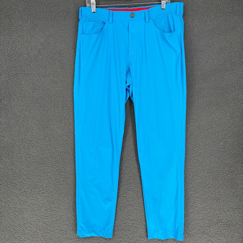 Redvanly Mens Golf Pants Blue Stretch Performance Trousers Size L 30 Inseam